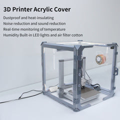 FYSETC 3d Printer Enclosure Dust-proof Display Cover with LED and Filter 3D Printer Acrylic enclosure for Creality Bambu Prusa