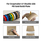 270*270mm Double Sided Gold Textured PEI Spring Steel Build Plate for Snapmaker U1 3D Printer  Hot Bed Replacement
