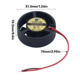 Dual Ball Bearing 24V Round Exturder Cooling Fan  for Bambu Lab A1 A1 Mini 3D Printer With Printed Housing and Wiring Harness