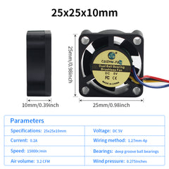 FYSETC  Hotend Cooling Fan for Bambu Lab X1 X1C 5V Fan 15000r/min Dual Ball Bearing Brushless Fan for Bambbu Lab Hotend Fan3D Printers Accessories