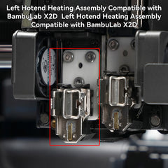 Hotend Heating Assembly Left Side for Bambu Lab X2D 3D Printer Hotend Parts 3D Printing Accessories High Temperature 350℃