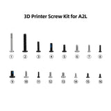 Screw Kit for Bambu Lab A2L 3D Printer 16 Specs Replacement Screws Set M3 BT2 BT3 M4 for Maintenance and Repair