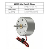 Round R300C DC Motor, 3V-6V Mini Electric Motor for DIY Projects, High Speed Low Noise