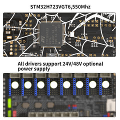 Spider V3.0 H7 32 Bit MotherBoard Drive STM32H723VGT6 550Mhz High Voltage Driver High Speed For Voron Kit