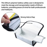 Lipo Battery Fireproof Storage Safety Bag With Hook & Loop Closure for RC Model 3D Printer Lithium Cell Charging Protection
