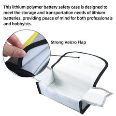 Lipo Battery Fireproof Storage Safety Bag With Hook & Loop Closure for RC Model 3D Printer Lithium Cell Charging Protection