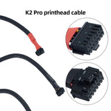1200mm Total Length Dual Pre-crimped Plug Print Head Cable for Creality K2 Pro 3D Printer Thick Flexible Rubber Sheath