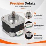 High Precision Extruder Motor for Anycubic Kobra S1 S1C 3D Printer 10 Tooth Gear Low Noise Stable Operation Direct Replacement