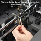 Replacement Filament Cutter Lever Assembly for Bambu Lab X2D 3D Printer Left and Right Metal Lever Set with Magnet and Spring