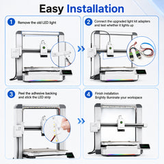 LED Light Strip Kit for Creality SPARKX i7 3D Printer Upgraded Cold White Chamber Lighting Plug and Play USB Powered