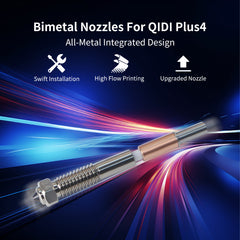For QIDI Plus4 Bimetal Nozzle Quick Removal Ceramic Insulation Integration 0.4mm Nozzles HighTemperature Resistance for Qidi