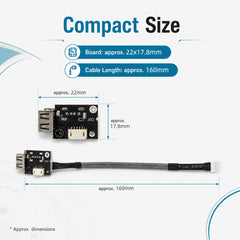 USB Port Assembly for Bambu Lab P2S Replacement USB Interface Module Printer Top Mount USB Connector