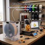 1KG Filament Dry Box for 3D Printer Sealed Storage Container with Hygrometer Desiccant Dustproof Moistureproof for PLA PETG TPU