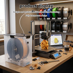 1KG Filament Dry Box for 3D Printer Sealed Storage Container with Hygrometer Desiccant Dustproof Moistureproof for PLA PETG TPU