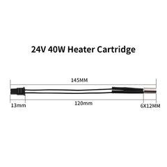 For Prusa MK4 24V 40W Heater Cartridge Thermometer line and Heating Block Kit for Prusa MK4 3D Printer Extruder