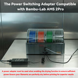 Switching Adapter 24V 4A for AMS 2 Pro Bambu Lab 3D Printer AC DC Adapter 5.5x2.1mm US/UK Plug 96W for Drying Function