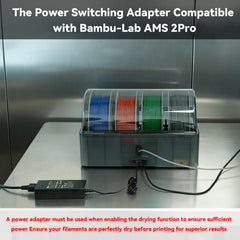 Switching Adapter 24V 4A for AMS 2 Pro Bambu Lab 3D Printer AC DC Adapter 5.5x2.1mm US/UK Plug 96W for Drying Function