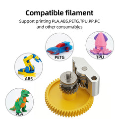 Nickel Plated Hardened Steel Extruder Gear Kit for Bambu Lab P2S 3D Printer