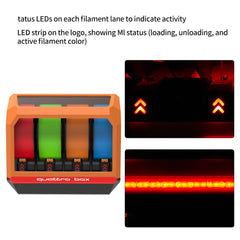 QuattroBox Full Kit-4-in-1 3D Printer Filament Dry Box with Auto Material System LED Status Indicators for Multi-Color Printing
