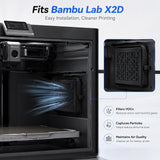 Dual Layer HEPA H13 + Activated Carbon Air Filter Ultra Replacement for Bambu Lab X2D 3D Printer VOC Absorption Dust Filtration