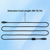 2M 6Pin Male to Female AMS Extension Data Cable With Ferrite Core for Bambu Lab X1 P1 Series AMS Hub Buffer Connection