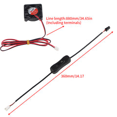 For Bambu Lab A1 / A1 mini Extruder Motor 4010 Cooling Fan DC 24V Fast Cooling Fan With Independence Switch for Bambu lab