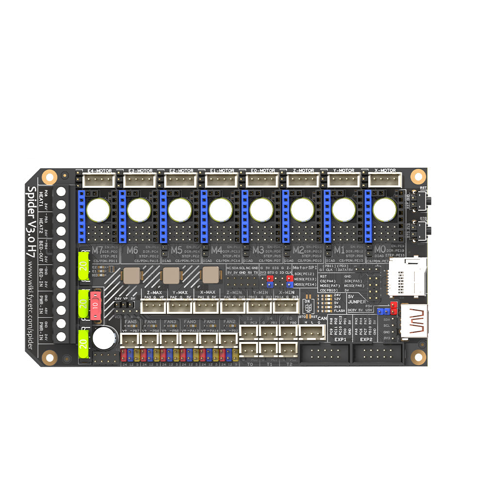 Spider V3.0 H7 32 Bit MotherBoard Drive STM32H723VGT6 550Mhz High Voltage Driver High Speed For Voron Kit