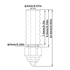 10PCS 3D Printer Nozzle Plated Copper /Hardened steel /Brass High Speed 0.2/0.3/0.4/0.5/0.6/0.8/1.0mm Compatible with 1.75mm Filament M6 Thread 16.8mm For Ender 3 V3 SE / Ender 7 / Ender 5 S1