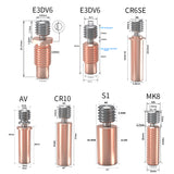 3D Printer Accessories 5 kinds of Bi-Metal Heatbreak Smooth Titanium Alloy Copper Plated Throat: Compatible with E3DV6 MK8 Anycubi Vyperr KobraMax Sidewinde X1 X2 Hotend