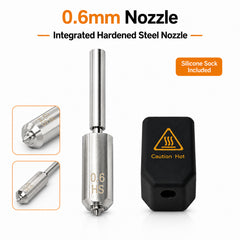 Integrated Hardened Steel Nozzle Kit for Anycubic Kobra S1 Max 3D Printer 0.25 0.4 0.6 0.8mm  Nozzle with Silicone Sock