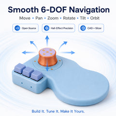 Hackman3D Orbit Controller 6‑DoF Navigation Controller Open‑Source DIY Hall‑Effect Joystick For CAD 3D Modeling Design Creative