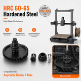 Extruder Gear Kit for Anycubic Kobra 3 Max 3D Printer Dual Gear Drive 1.75mm Filament Black Hardened Steel Replacement Part