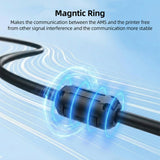 2M 6Pin Male to Female AMS Extension Data Cable With Ferrite Core for Bambu Lab X1 P1 Series AMS Hub Buffer Connection