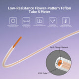 Low Resistance Star Shaped PTFE Tube for 1.75mm Filament 5 Meter  Teflon Tube 260°C Heat Resistant for 3D Printer