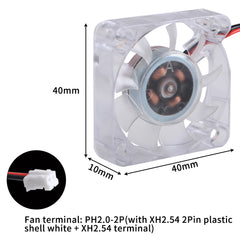 FYSETC Cooling Fan LED RGB Light 4010 24V Hydraulic Bearing for Voron 2.4/Trident/V0 Hotend 3D Printer Accessories