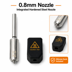 Integrated Hardened Steel Nozzle Kit for Anycubic Kobra S1 Max 3D Printer 0.25 0.4 0.6 0.8mm  Nozzle with Silicone Sock