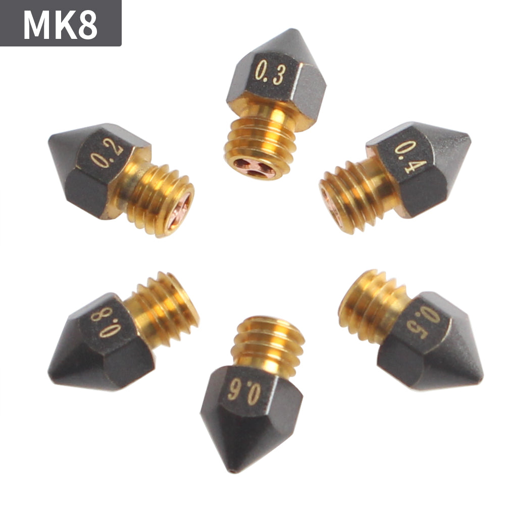 FYSETC 1 Pcs High Flow CHT MK8/E3D V6 PTFE Coated Brass Nozzle 0.2/0.3/0.4/0.5/0.6/0.8mm 3D Printer Nozlles for 3D Printer Accessories