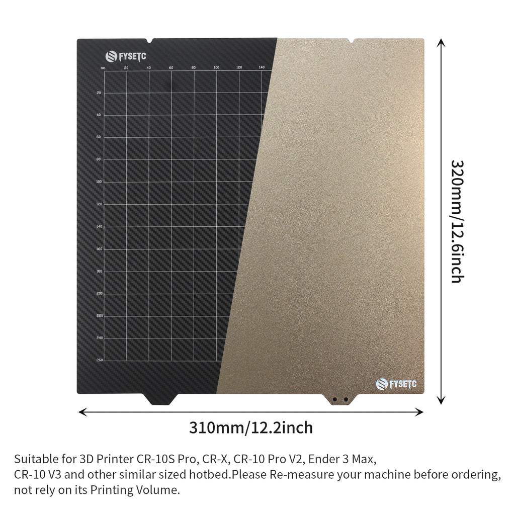FYSETC 3D Printing PEI Build Plate 320*310MM Texture PEI And PET Carbo