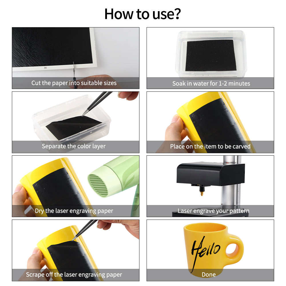 12 Colors Engraving Marking Paper DIY Laser Engraver Machine Tools for FYSETC OFFICIAL WEBSITE