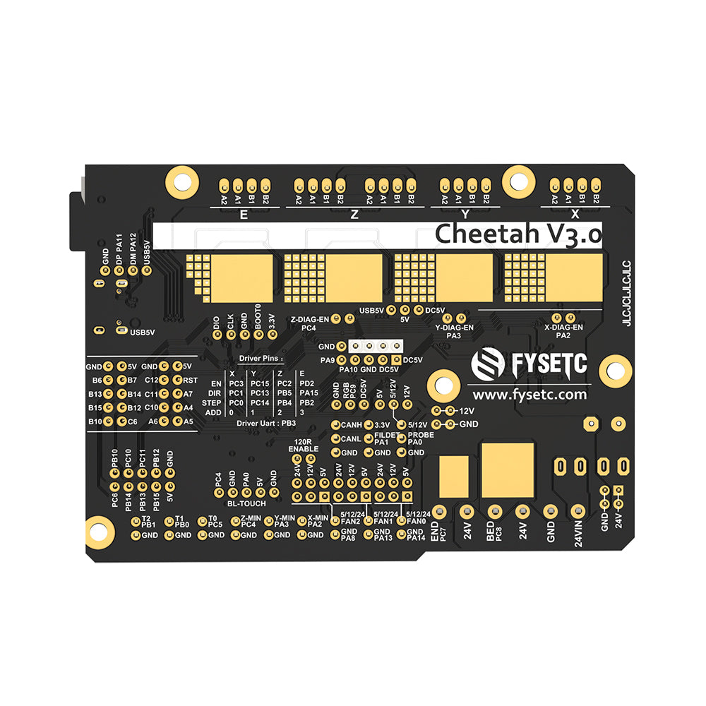 FYSETC Cheetah V3.0 STM32F446 MCU motherboard Onboard CANBUS Circuit Four Layers PCB Motherboards DC Support 5V 4A Max for Voron