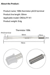 FYSETC 100K Thermistor And Ceramic Heater For Creality K1/K1 Max Hotend Ceramic Heating Tube & Thermeistor