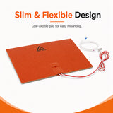 250x250mm Silicone Heater Pad for 3D Printer Heated Bed 220V 450W Fast Heating Heatbed Upgrade with 3M Adhesive Backing