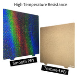 FYSETC Smooth PEY and Textured PEI Build Plate Double side Printing Steel Sheet for PRUSA MK4 MK52 Bambu P1P/X1 VORON /Sovol SV08 3D Printer