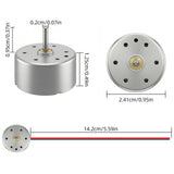 Round R300C DC Motor, 3V-6V Mini Electric Motor for DIY Projects, High Speed Low Noise