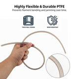 Star Shaped Inner Wall Low Resistance Filament Tube for Snapmaker U1 3D Printer 6mm OD 650mm PTFE Guide Tube TPU Friendly