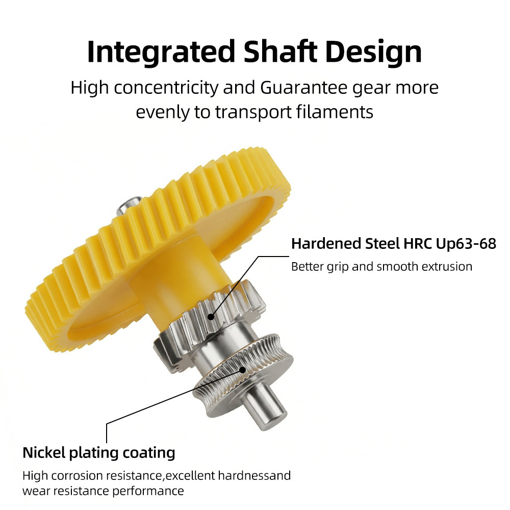 hardened steel extruder gear Nickel Plated Hardened Steel Extruder Gear Kit for Bambu Lab P2S 3D Printer