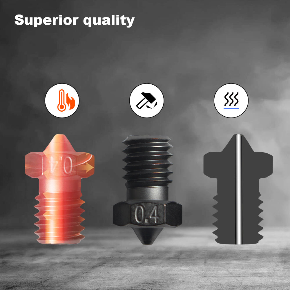 FYSETC 10pcs E3D V6 Hardened Steel Tungsten Carbide Coated Nozzles Hig