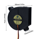5015 DC24V Dual Ball Bearing Blower Cooling Fan With 3Pin Connector for Snapmaker U1 Print Head Extruder Nozzle Cooling Replacement