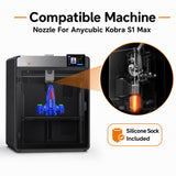 Integrated Hardened Steel Nozzle Kit for Anycubic Kobra S1 Max 3D Printer 0.25 0.4 0.6 0.8mm  Nozzle with Silicone Sock
