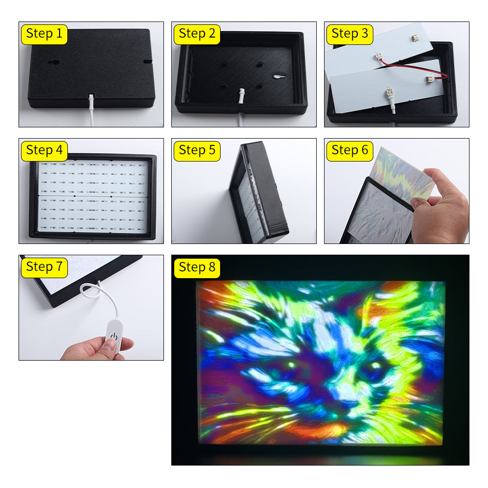2PCS CMYK Lithophane LED Backlight Board Kit Compatible with Bambu Lab A1/A1 mini/P1P/P1S/X1/X1C/X1E Imprimantes 3D-Kit de Remplissage avec Câble USB et Câbles de Connexion 2PCS CMYK Lithophane LED Backlight Board Kit Compatible with Bambu Lab A1/A1 mini/P1P/P1S/X1/X1C/X1E Imprimantes 3D-Kit de Remplissage avec Câble USB et Câbles de Connexion